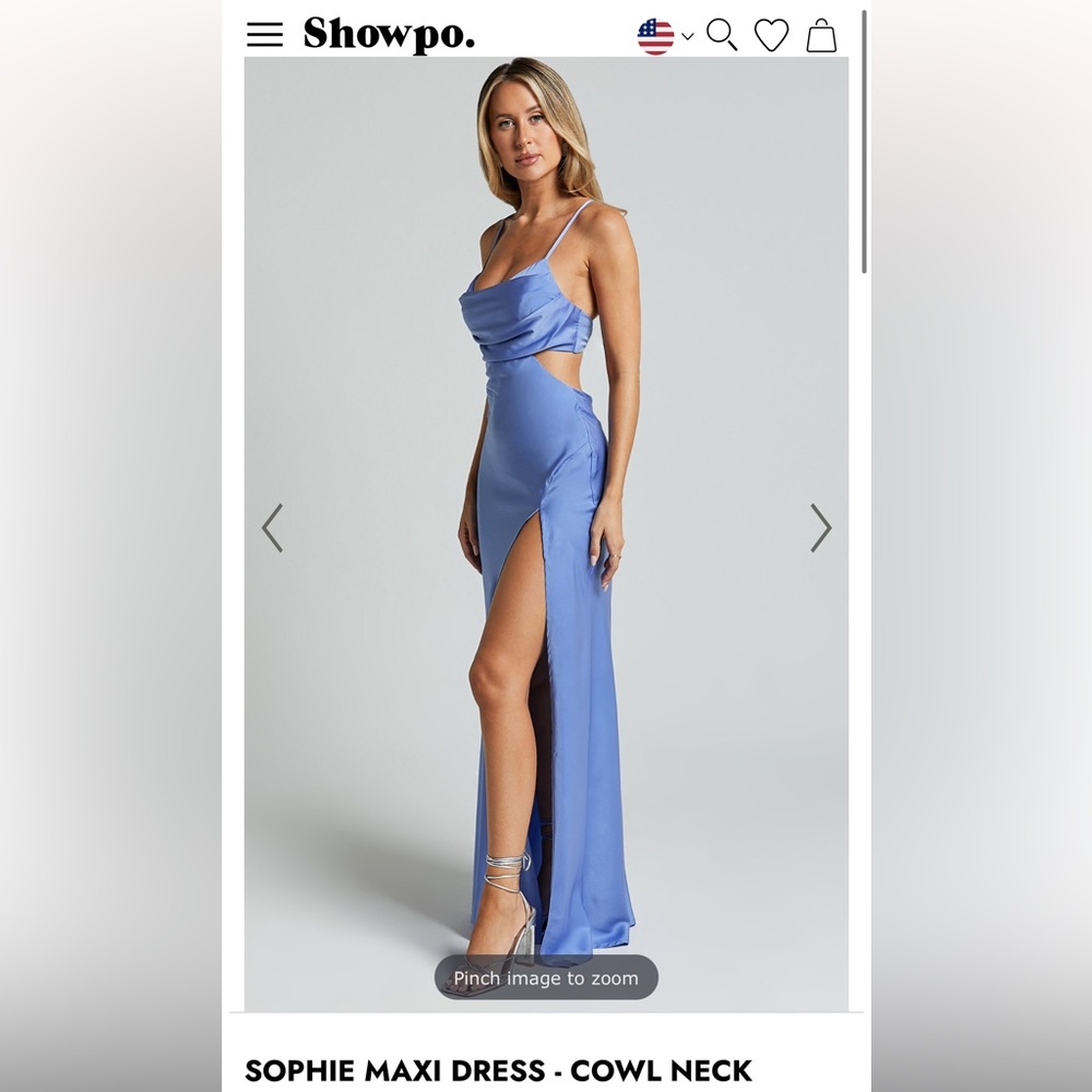 Showpo Blue Sophie Maxi Dress